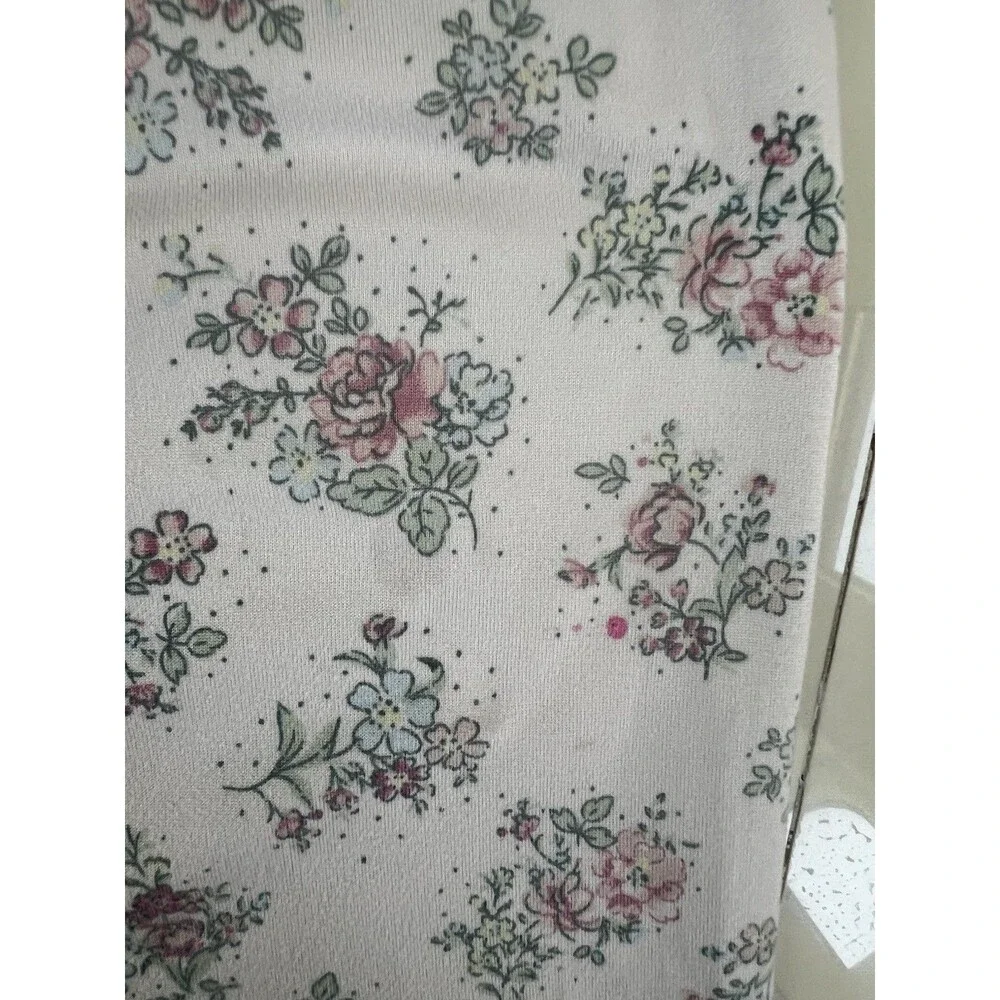 LAURA ASHLEY Pink Floral Pajamas Pj Set Cottage Core Cute Sleepwear soft 6
